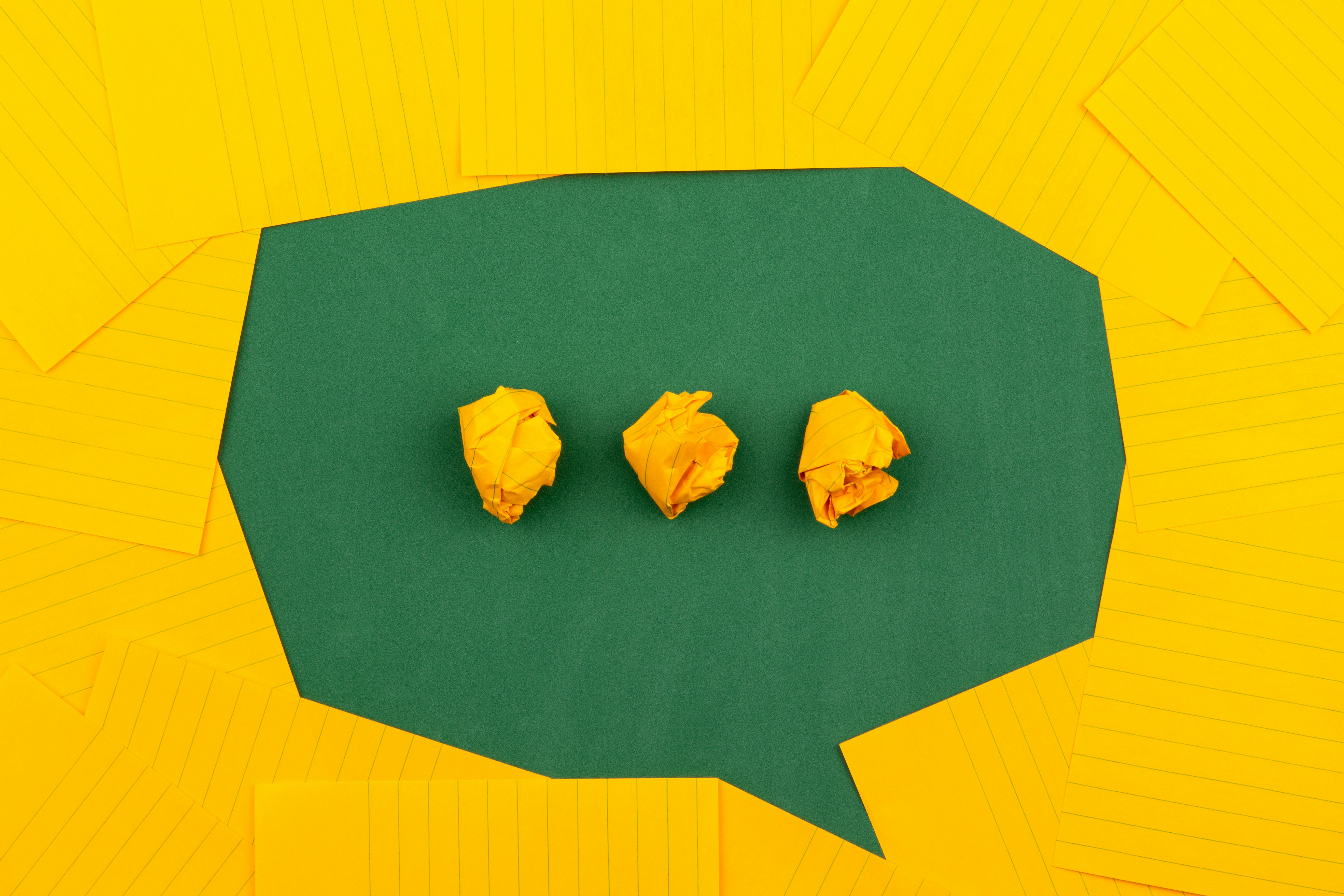 yellow talking bubble Photo by Volodymyr Hryshchenko on Unsplash 