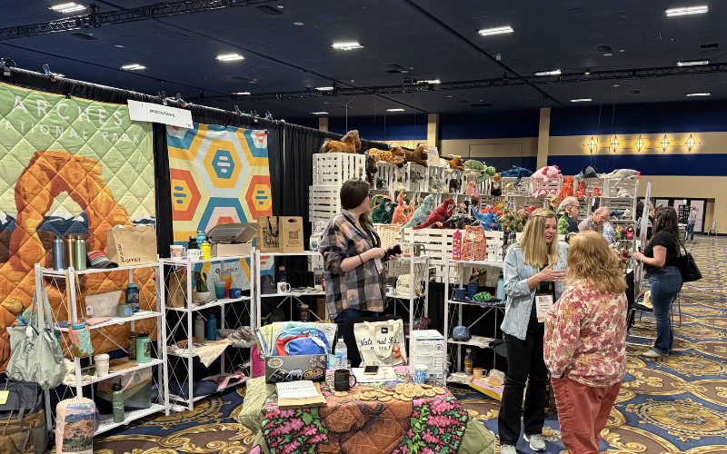 colorful trade show booth