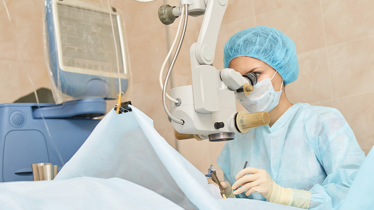 A surgeon performing surgery.