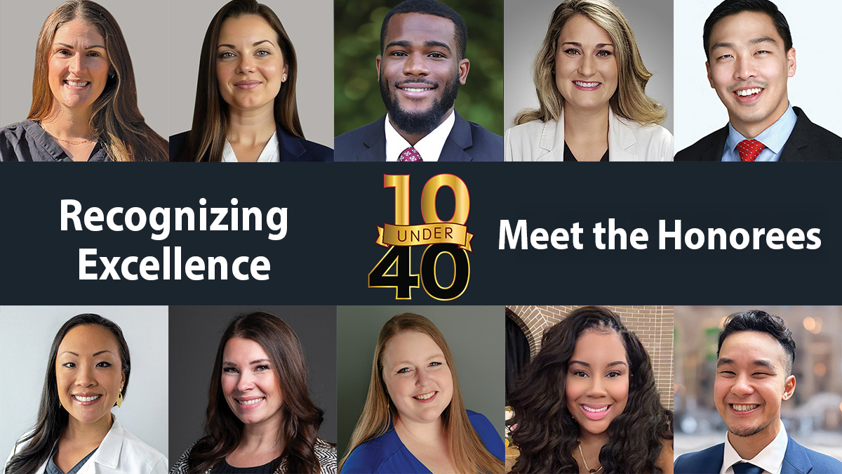 A grid of the 10 Under 40 winners.