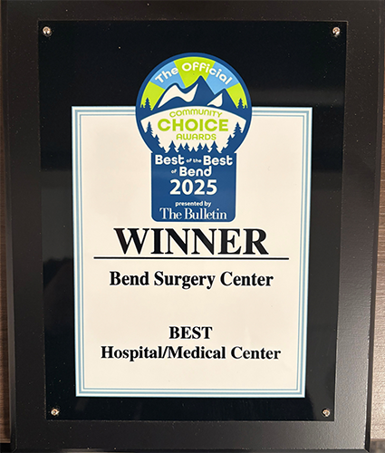 Bend Surgery Center Best of the Best Award 2025