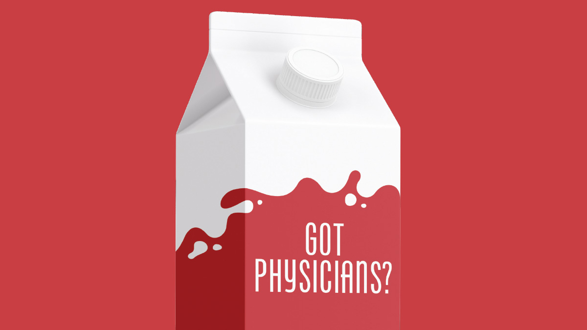 A white milk carton with a red splash pattern filling the lower portion, set against a light gray background.