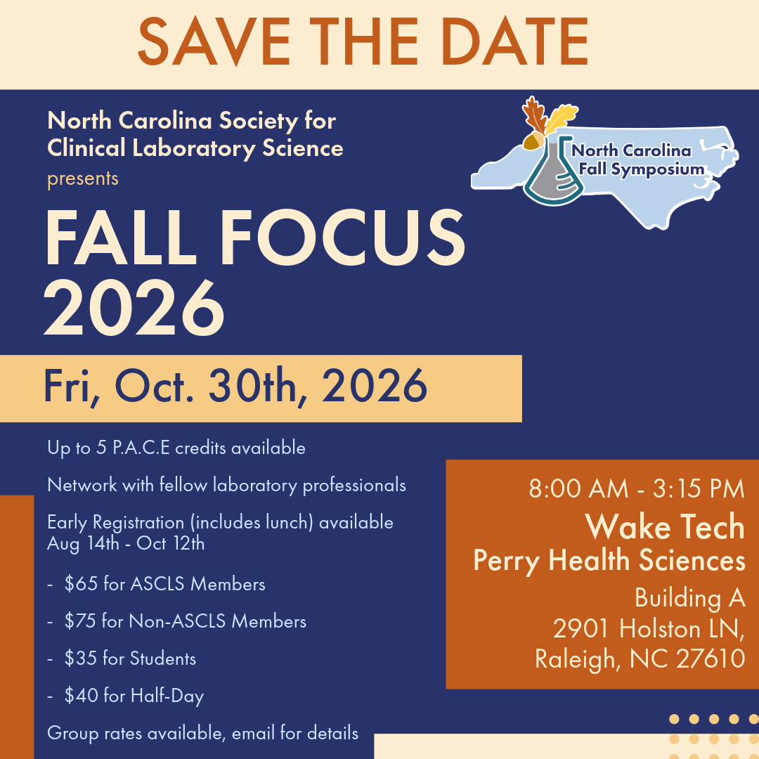 Poster for ASCLS-NC Fall Focus 2026