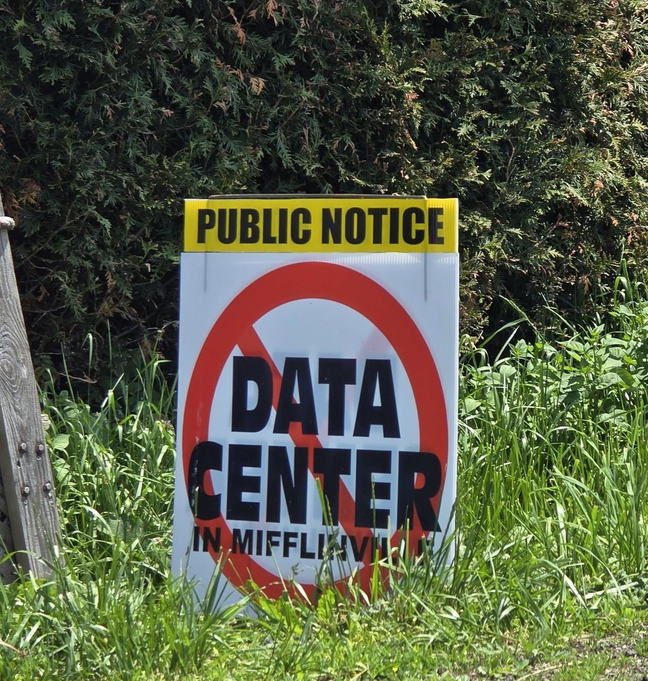 No Data Centers Mifflinville Pa