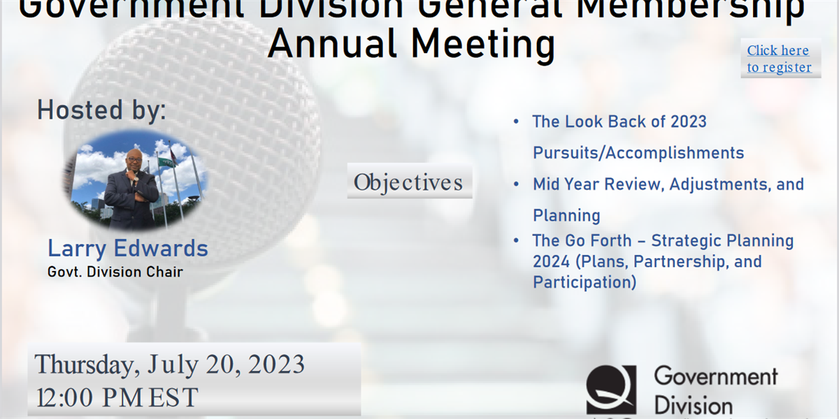 Government Division General Membership Annual Meeting - American ...