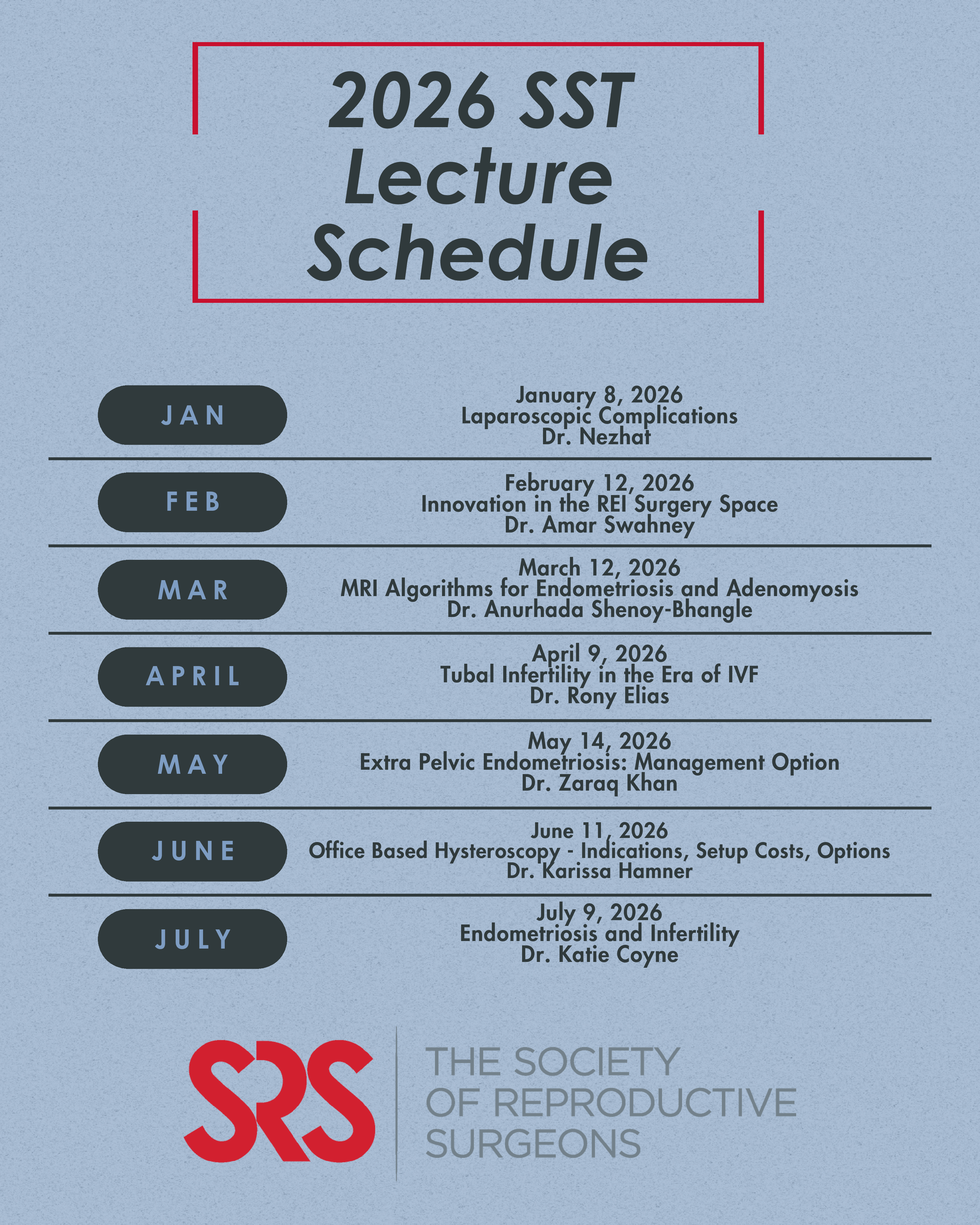 SST Lecture schedule Jan-July 2026