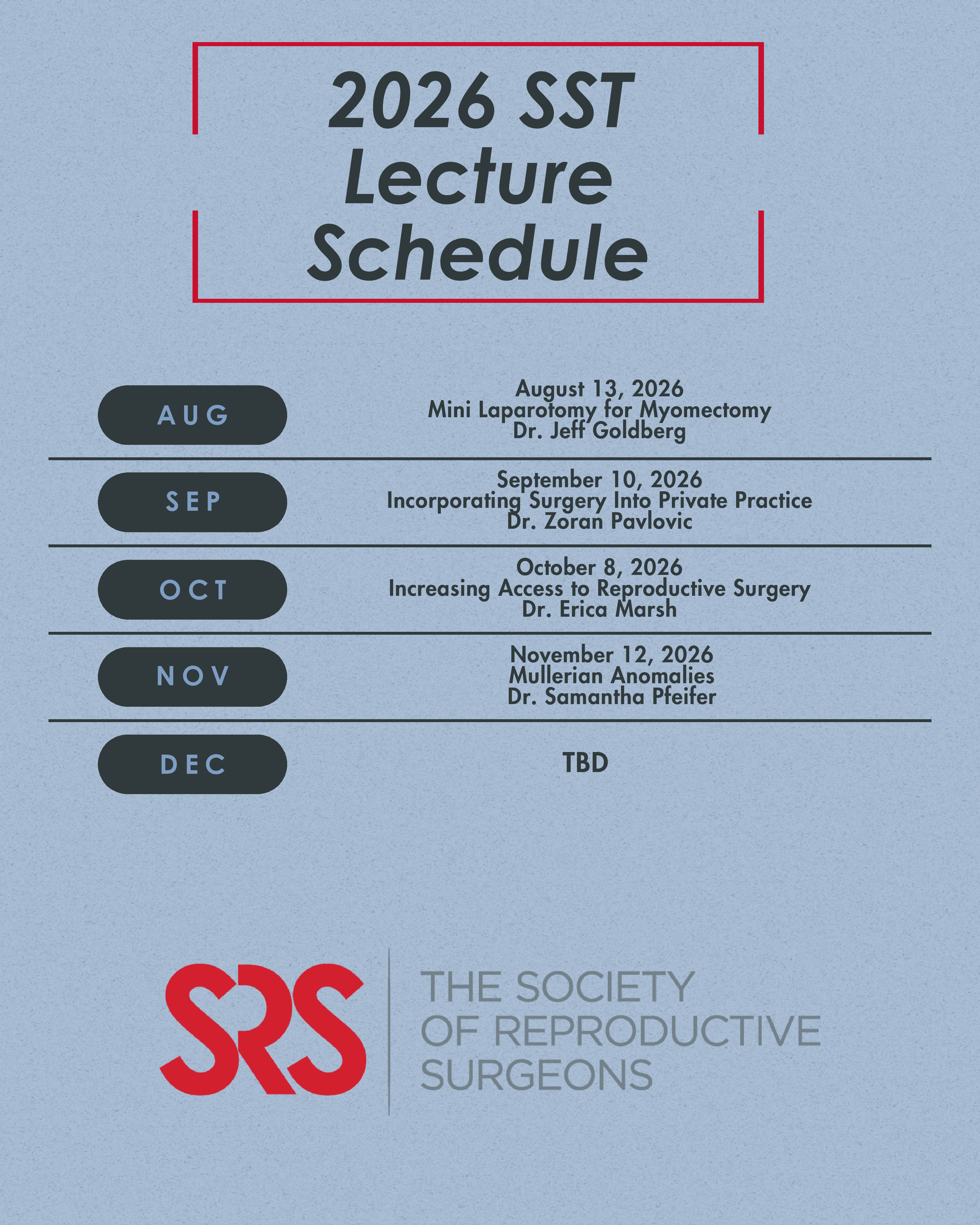 SST Lecture Schedule Aug - Dec 2026