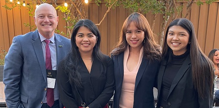 Dan Gentry with three students from Texas Women’s University and Texas State University