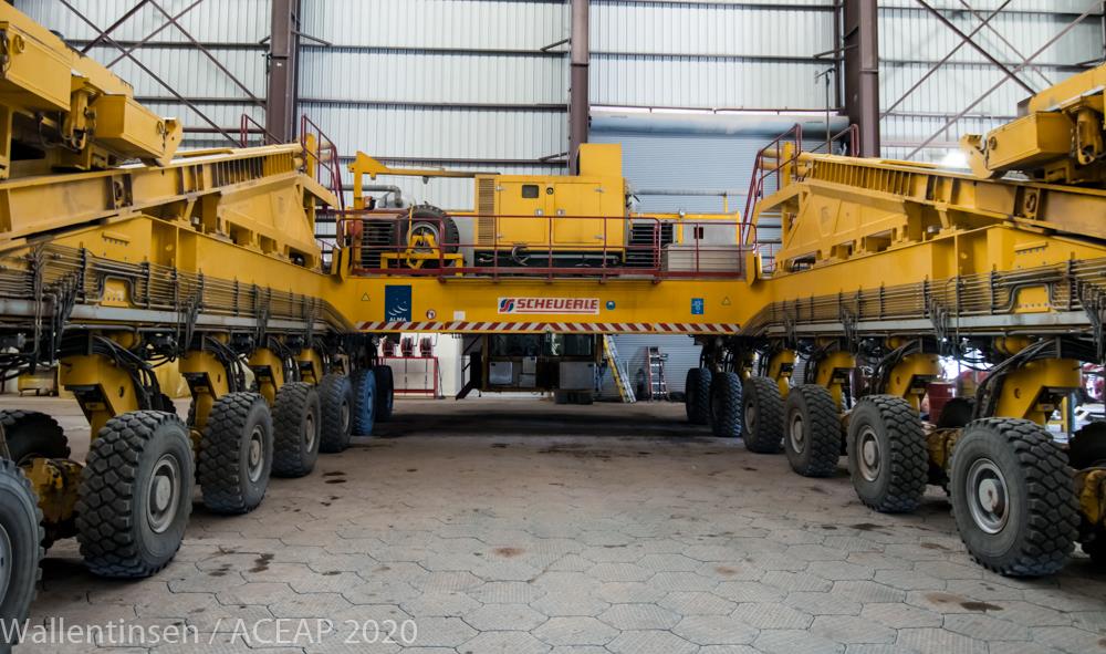 Otto, one of two 130-ton antenna transporters used at ALMA