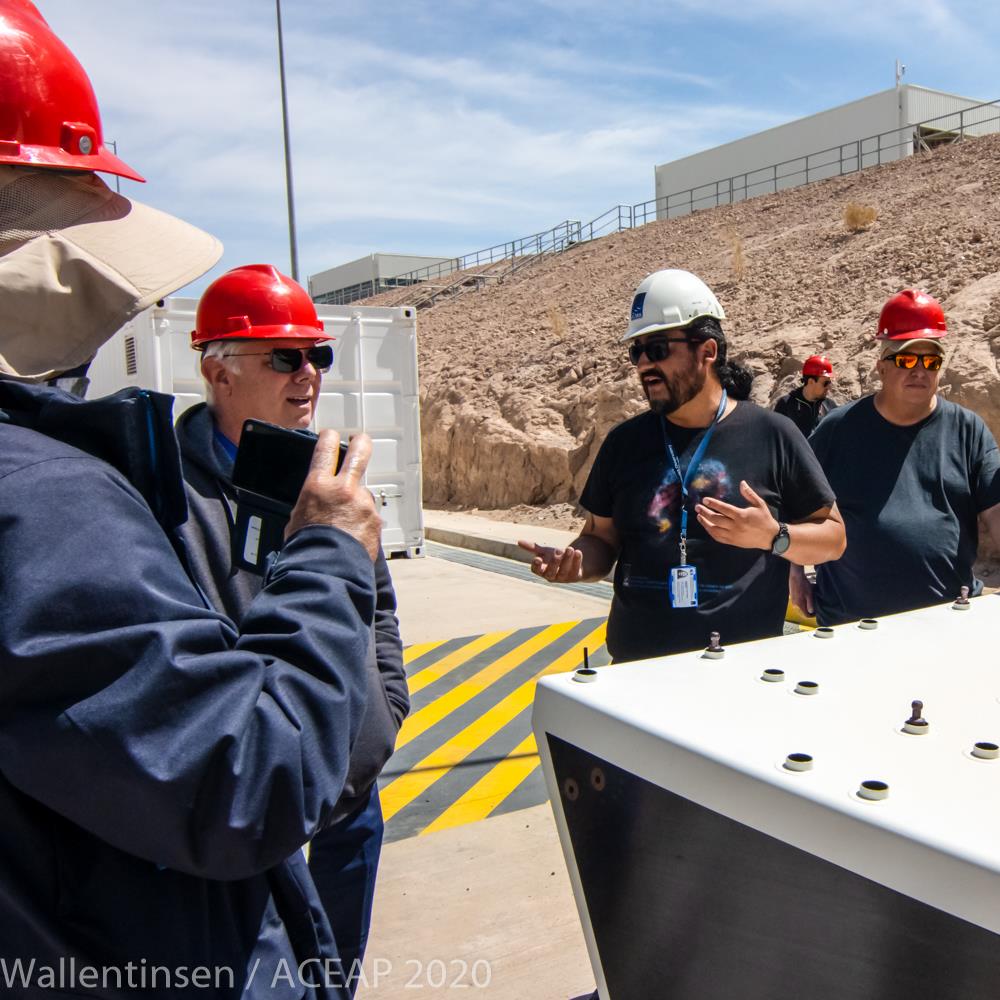 ALMA Public Relations Officerr Danilo Vidal explains antenna construction