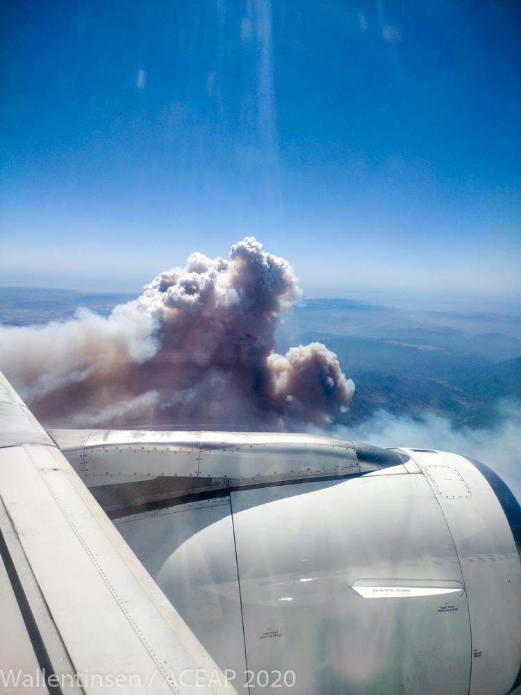 A huge incendio gigante or wildfire south of Santiago
