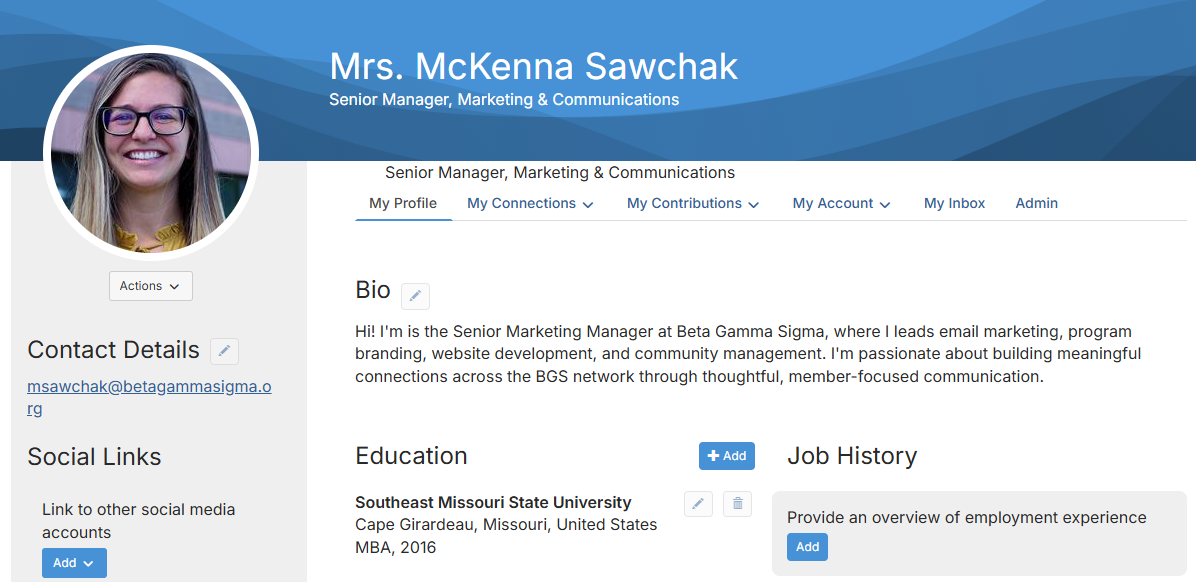 Update your ConnectBGS profile