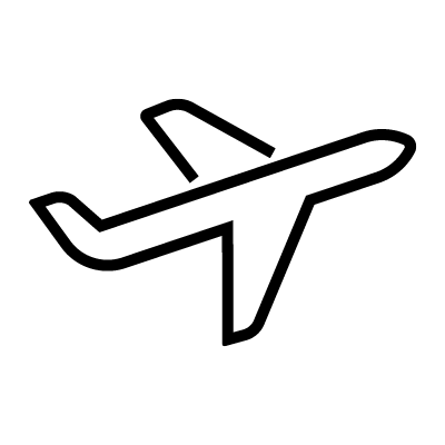 Icon of Airplane Representing Travel