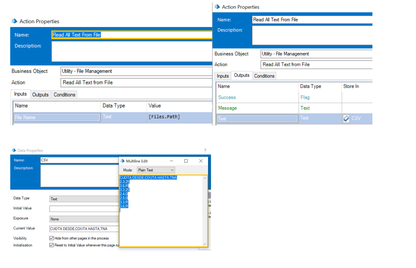 Import CSV Blue Prism Product