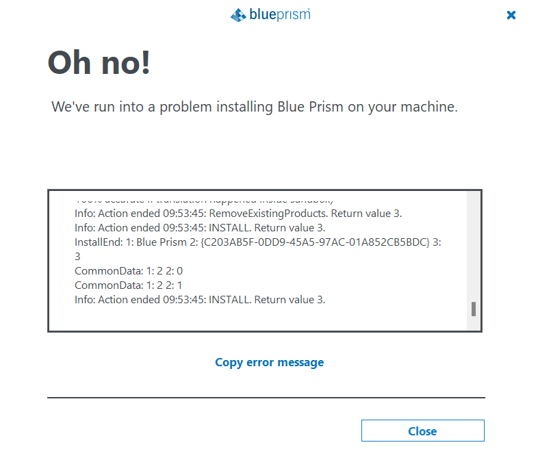 Blue Prism Learning Edition Install Issue Blue Prism Product