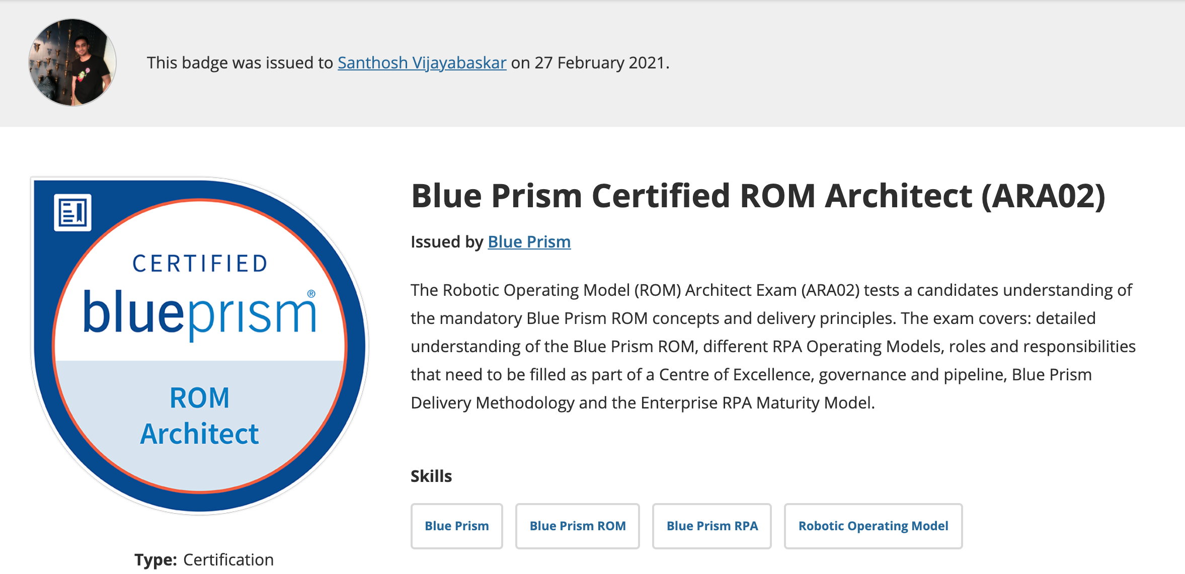 ROM Architect Certification (ARA01 Vs ARA02) - Clarification | Robotic Sns-Brigh10