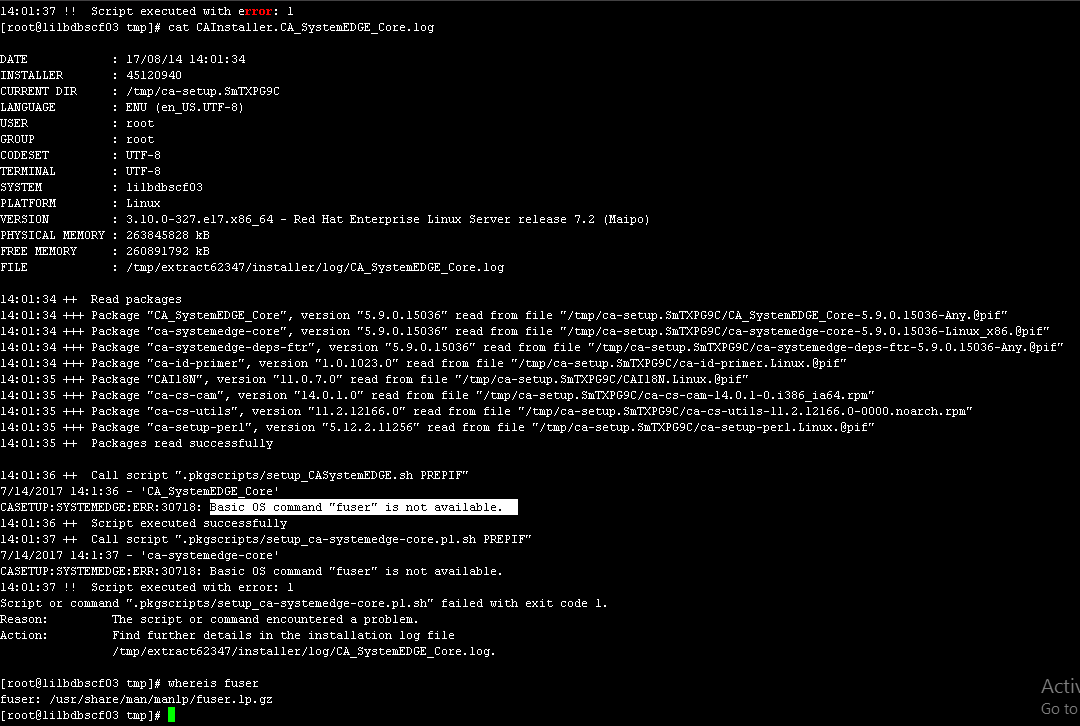 ".pkgscripts/setup_casystemedgecore.pl.sh" failed with exit code 1