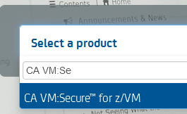 CA VM:Secure in the dropdown list at docops.ca.com