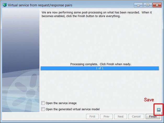 VRS save button on final wizard panel