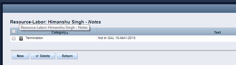 Sample termination Note