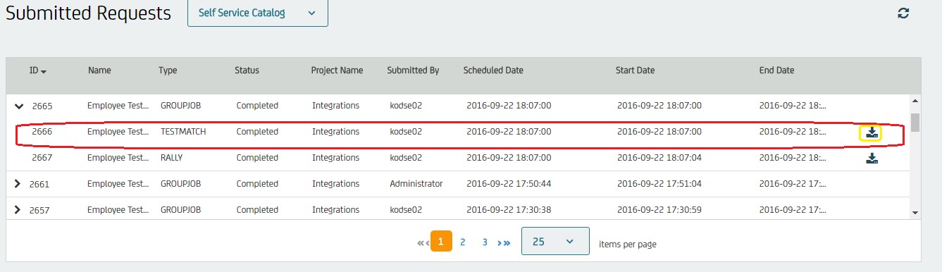 Downloading Tester self-service requested data through TDM portal