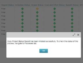 'Copy Project Status Report' is the process name