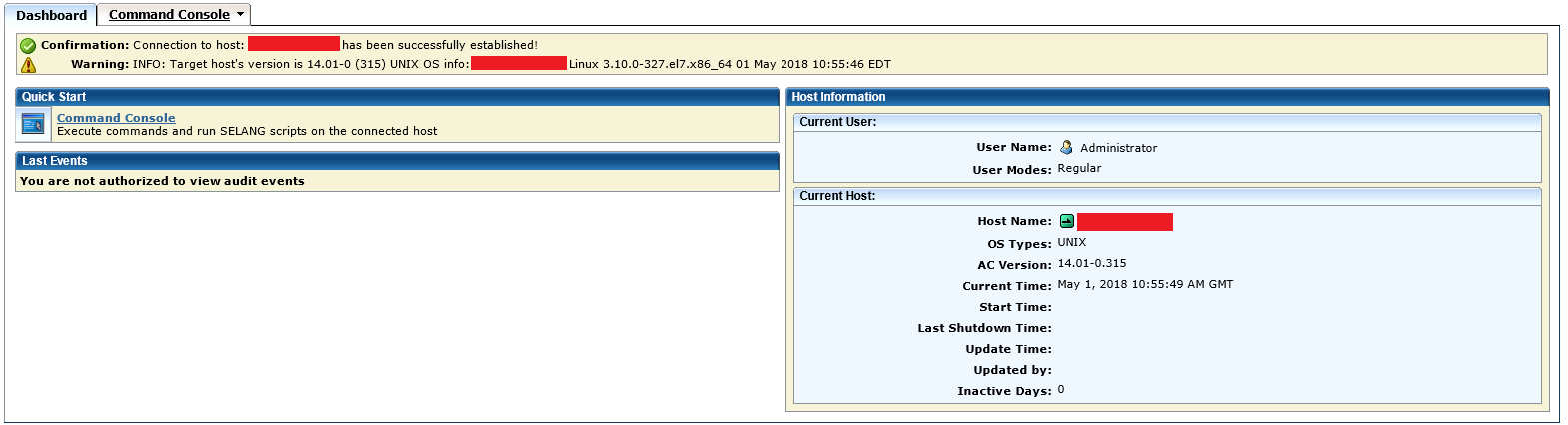 Endpoint Management GUI for a user who is a regular user