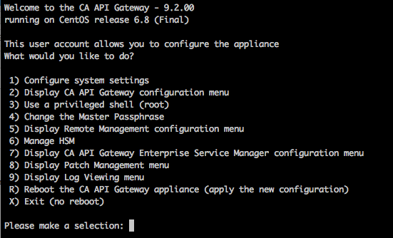 Gateway Configuration (Display and Change)