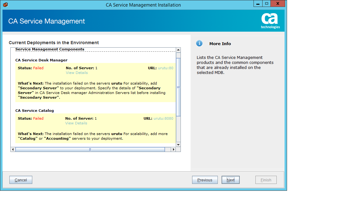 CA Service Management Installation (migration) Error (CA EEM / USS
