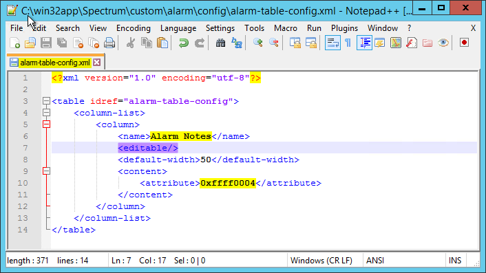 Customize tables Alarms | DX NetOps