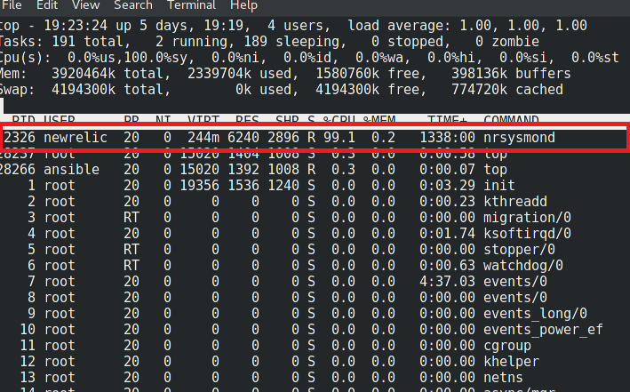 top util output