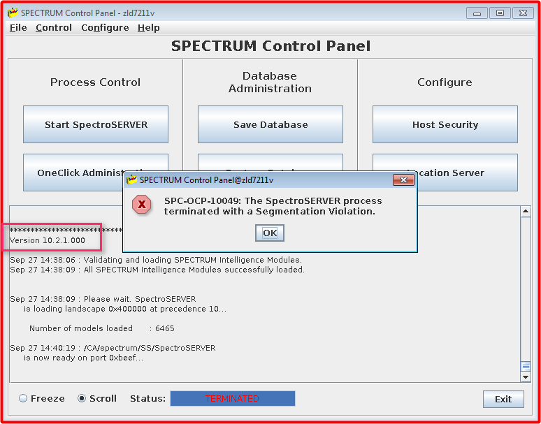 Spectrum 10.2.1. TERMINATED