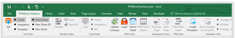 CA PPM Microsoft Excel Interface for Resource Management PWP