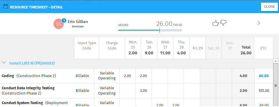 CA PPM Timesheet