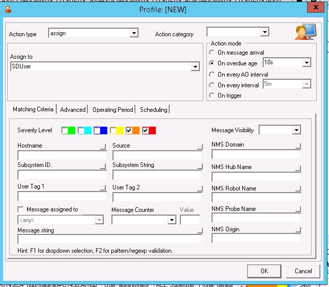 AO Profile to assign the alarm to the SDUser