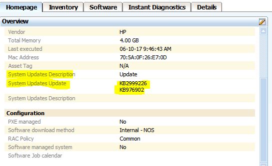 agent dont collect windows system updates | CA Client Automation