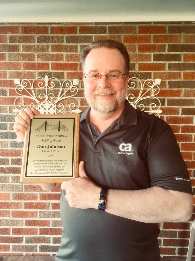 Don Johnson - CADRE Wall of Fame award