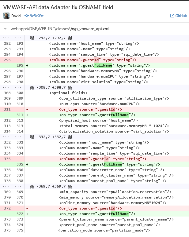 Changes to make in XML file.