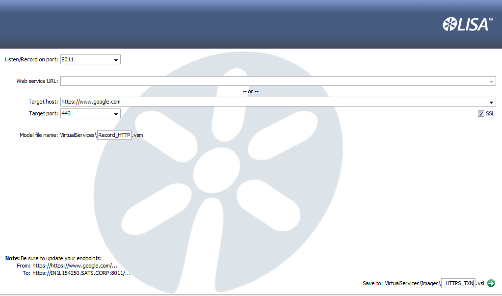 CA LISA Recorded for HTTPS website/url communication | Service ...