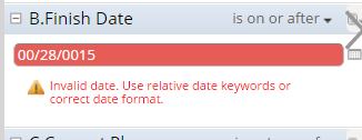 Date itself changes to invalid format and then gives error on applying filter