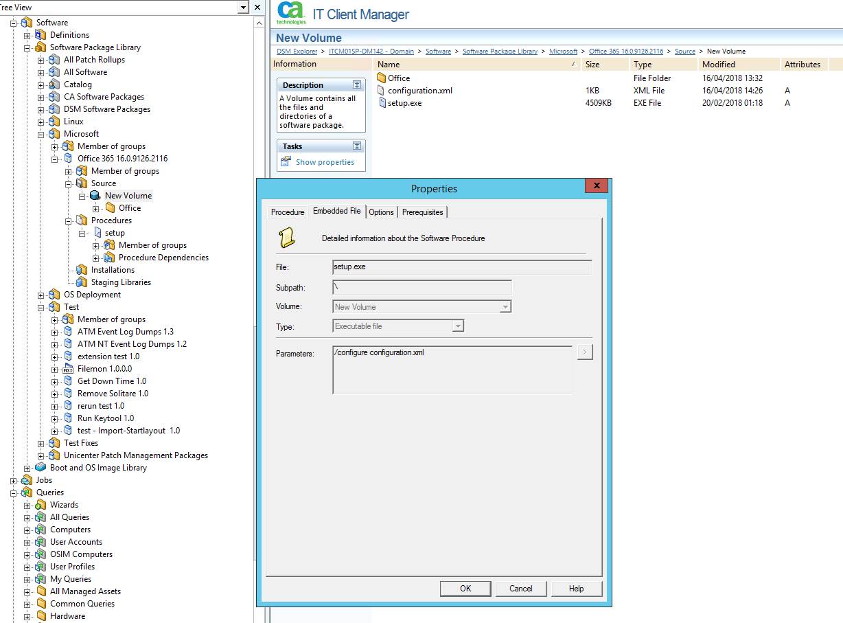 Office 365 Desktop Apps Deployment CA Client Automation