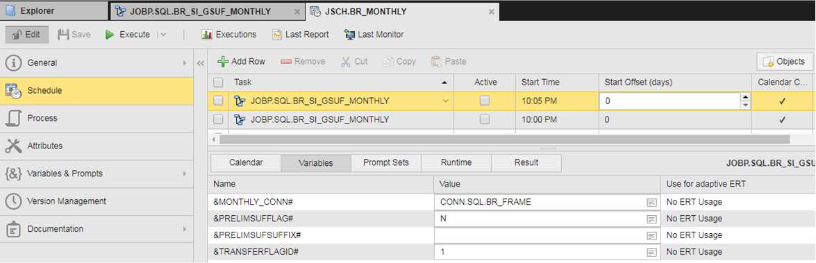 ScheduleVariables