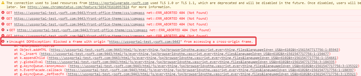 CORS Error Message