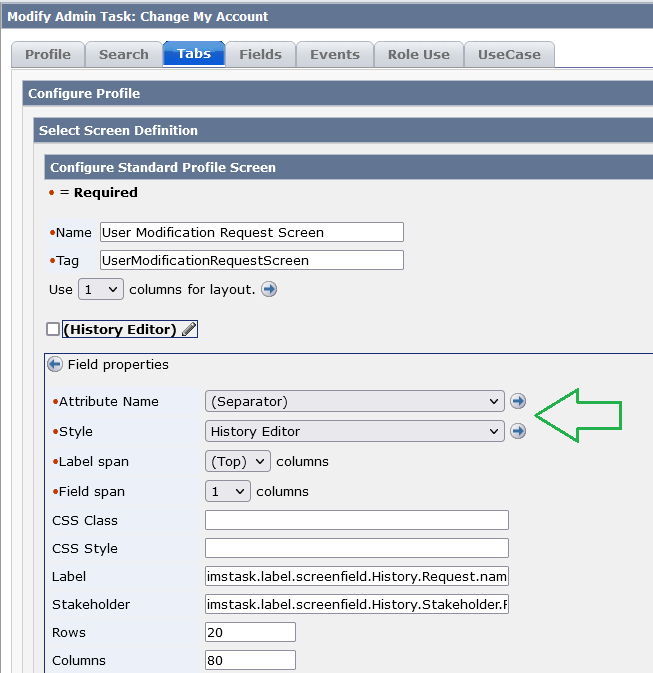 Configure comment section in task request Symantec IGA