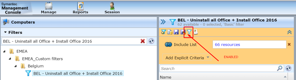SQL query to get Filter Query mode information | IT Management Suite