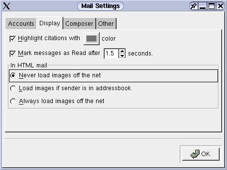 Evolution allows you to specify what images you want to load in email