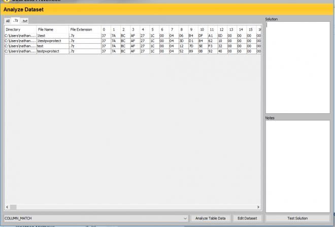 7z Analysis Window