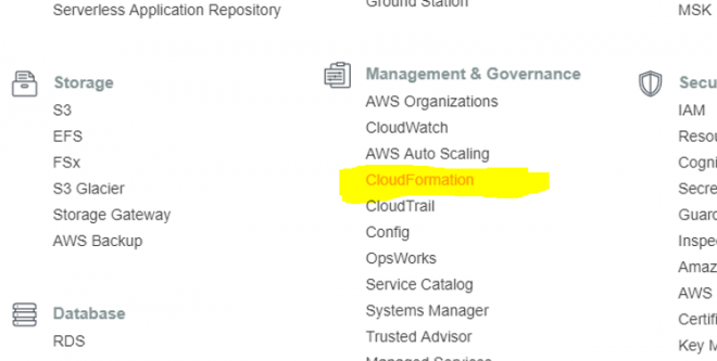 CloudFormationAWSMenu