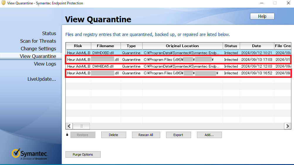 Quarantine Log