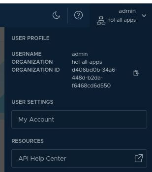 API Help Center Menu Item in Settings Menu